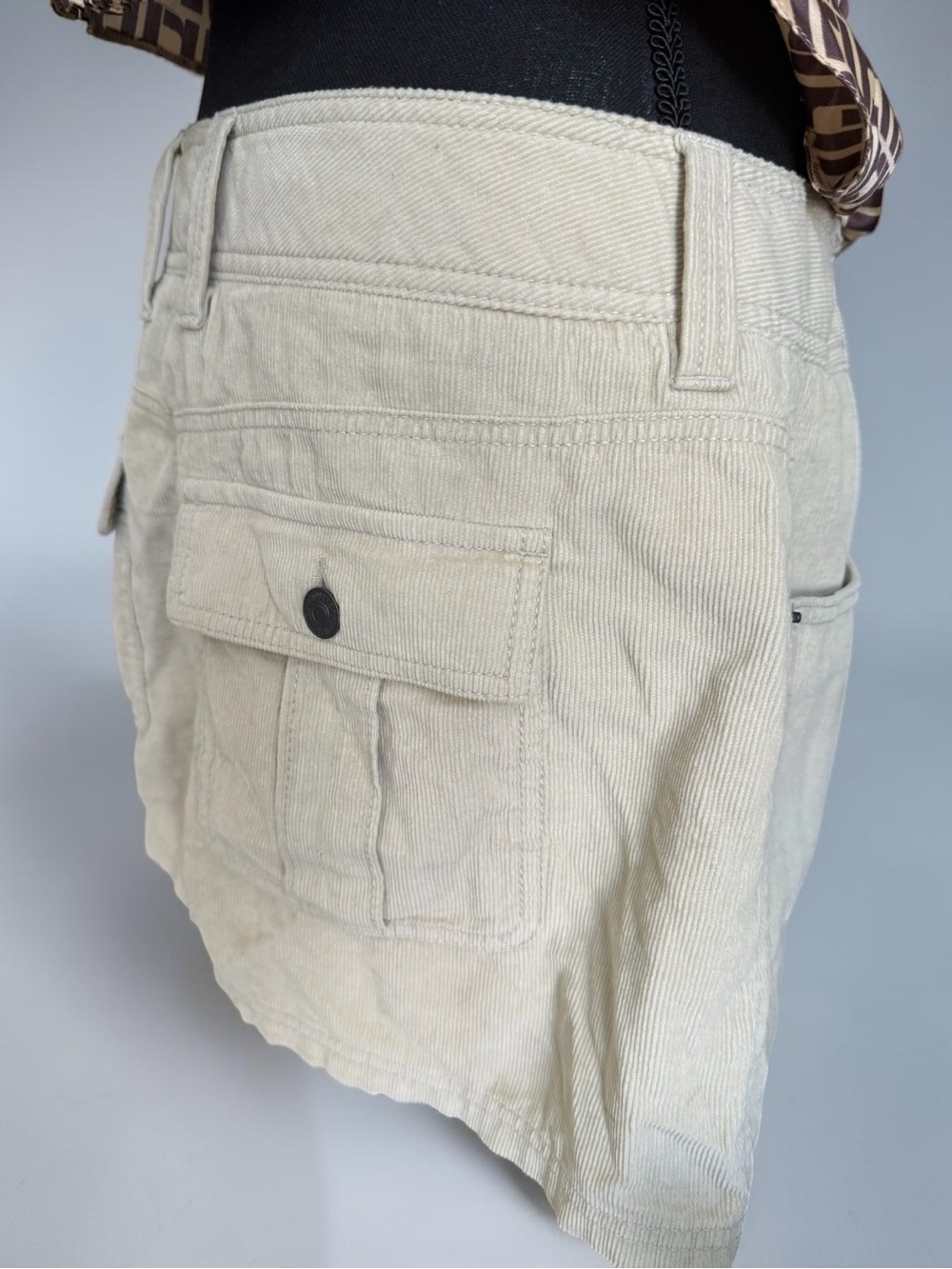 Abercrombie & Fitch Neutral Beige Corduroy Mini Skirt - Picture 8 of 15